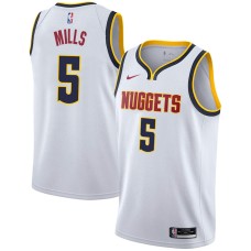 Denver Nuggets #5 Terry Mills Jersey -White