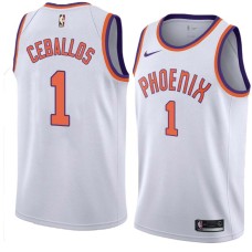 Suns #1 Cedric Ceballos Jersey -White PHOENIX