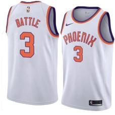 Suns #3 Kenny Battle Jersey -White PHOENIX