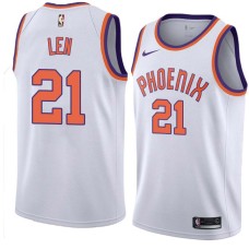 Suns #21 Alex Len Jersey -White PHOENIX