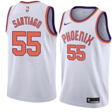 Suns #55 Daniel Santiago Jersey -White PHOENIX