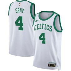 Boston Celtics #4 Wyndol Gray Jersey -White Classic