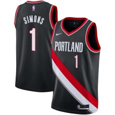 Portland Trail Blazers #1 Anfernee Simons Jersey -Black