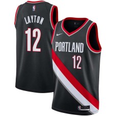 Portland Trail Blazers #12 Mo Layton Jersey -Black