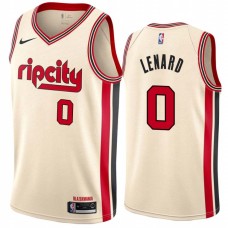 Portland Trail Blazers #0 Voshon Lenard Jersey -Cream 2019-2020 ripcity