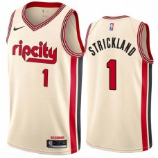 Portland Trail Blazers #1 Rod Strickland Jersey -Cream 2019-2020 ripcity