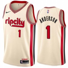 Portland Trail Blazers #1 Derek Anderson Jersey -Cream 2019-2020 ripcity