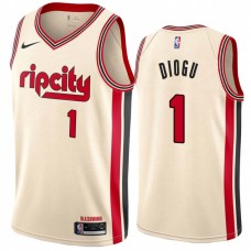 Portland Trail Blazers #1 Ike Diogu Jersey -Cream 2019-2020 ripcity