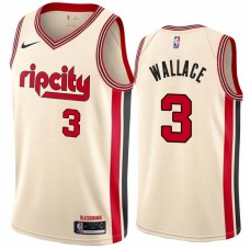 Portland Trail Blazers #3 Gerald Wallace Jersey -Cream 2019-2020 ripcity