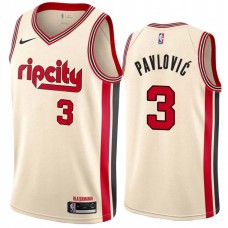 Portland Trail Blazers #3 Sasha Pavlovic Jersey -Cream 2019-2020 ripcity