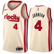 Portland Trail Blazers #4 Dave Johnson Jersey -Cream 2019-2020 ripcity