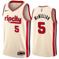 Portland Trail Blazers #5 Jim McMillian Jersey -Cream 2019-2020 ripcity