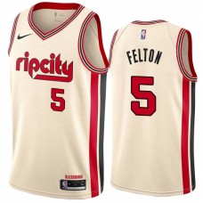 Portland Trail Blazers #5 Raymond Felton Jersey -Cream 2019-2020 ripcity