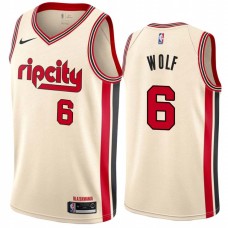 Portland Trail Blazers #6 Joe Wolf Jersey -Cream 2019-2020 ripcity