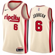 Portland Trail Blazers #6 Keon Johnson Jersey -Cream 2019-2020 ripcity