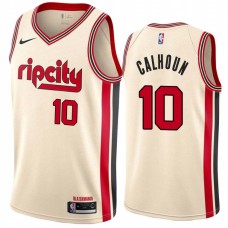 Portland Trail Blazers #10 Corky Calhoun Jersey -Cream 2019-2020 ripcity