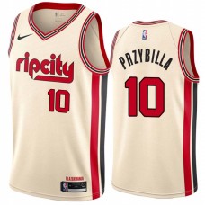 Portland Trail Blazers #10 Joel Przybilla Jersey -Cream 2019-2020 ripcity