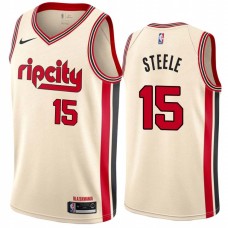 Portland Trail Blazers #15 Larry Steele Jersey -Cream 2019-2020 ripcity