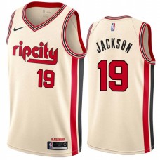 Portland Trail Blazers #19 Jim Jackson Jersey -Cream 2019-2020 ripcity