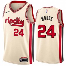 Portland Trail Blazers #24 Qyntel Woods Jersey -Cream 2019-2020 ripcity