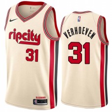 Portland Trail Blazers #31 Pete Verhoeven Jersey -Cream 2019-2020 ripcity