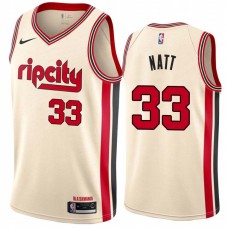 Portland Trail Blazers #33 Calvin Natt Jersey -Cream 2019-2020 ripcity