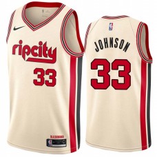 Portland Trail Blazers #33 Steve Johnson Jersey -Cream 2019-2020 ripcity