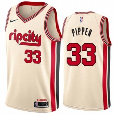 Portland Trail Blazers #33 Scottie Pippen Jersey -Cream 2019-2020 ripcity