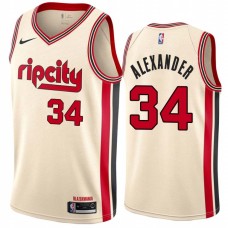 Portland Trail Blazers #34 Cliff Alexander Jersey -Cream 2019-2020 ripcity