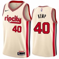 Portland Trail Blazers #40 Shawn Kemp Jersey -Cream 2019-2020 ripcity