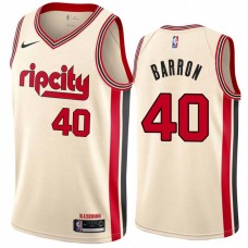 Portland Trail Blazers #40 Earl Barron Jersey -Cream 2019-2020 ripcity