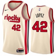 Portland Trail Blazers #42 Robin Lopez Jersey -Cream 2019-2020 ripcity