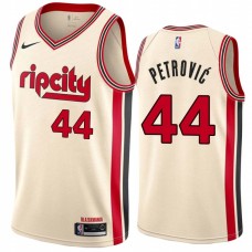 Portland Trail Blazers #44 Drazen Petrovic Jersey -Cream 2019-2020 ripcity