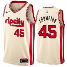 Portland Trail Blazers #45 Geoff Crompton Jersey -Cream 2019-2020 ripcity