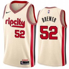 Portland Trail Blazers #52 Jim Brewer Jersey -Cream 2019-2020 ripcity