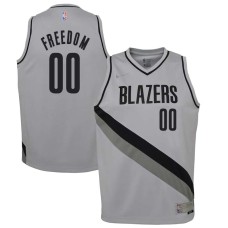 Portland Trail Blazers #00 Enes Freedom Jersey -Gray Earned