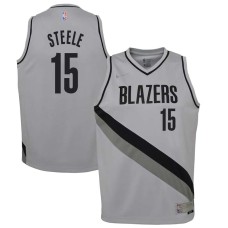 Portland Trail Blazers #15 Larry Steele Jersey -Gray Earned