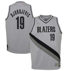 Portland Trail Blazers #19 Aleksandar Djordjevic Jersey -Gray Earned