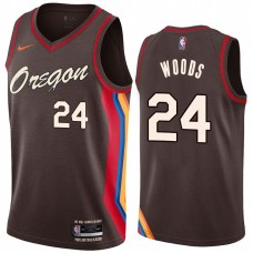 Portland Trail Blazers #24 Qyntel Woods Jersey -Oregon 2020-2021 City