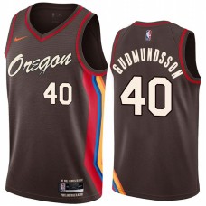 Portland Trail Blazers #40 Petur Gudmundsson Jersey -Oregon 2020-2021 City