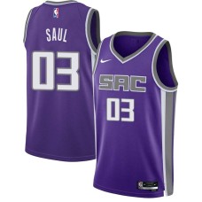 Sacramento Kings #03 Pep Saul Jersey -2021-2022 Purple