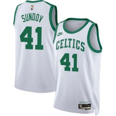 Boston Celtics #41 Bruno Sundov Jersey -White Classic