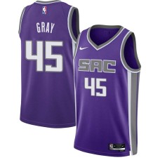 Sacramento Kings #45 Devin Gray Jersey -2021-2022 Purple