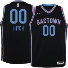 Sacramento Kings #00 Lew Hitch Jersey -Black 2020-2021 City