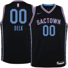 Sacramento Kings #00 Tony Delk Jersey -Black 2020-2021 City