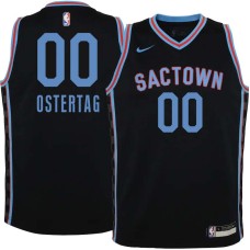 Sacramento Kings #00 Greg Ostertag Jersey -Black 2020-2021 City