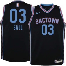 Sacramento Kings #03 Pep Saul Jersey -Black 2020-2021 City