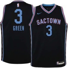 Sacramento Kings #3 Si Green Jersey -Black 2020-2021 City