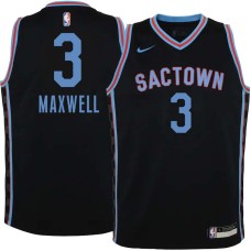 Sacramento Kings #3 Vernon Maxwell Jersey -Black 2020-2021 City