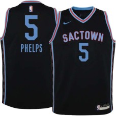 Sacramento Kings #5 Derrick Phelps Jersey -Black 2020-2021 City